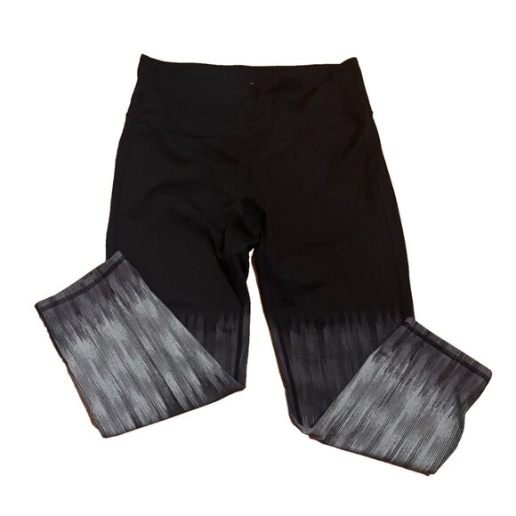 Athleta Pants - Athleta High Rise Lightning Chaturanga Capri Cropped Black Gray Womens Size S